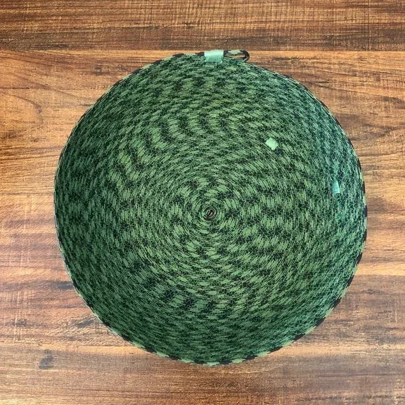 Green and Black Handmade Paracord Trinket Dish - Picture 2 of 3